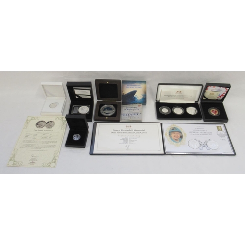 96 - Collection of Silver proof coins to inc. The London Mint Office Isle of Man Angel 2022 1oz Silver Co... 