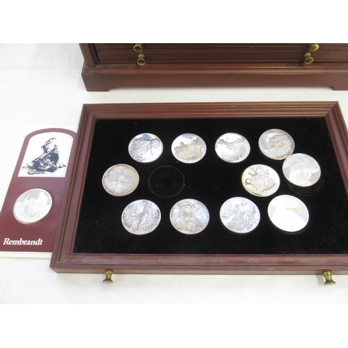  John Pinches Medallist 'The Genius of Rembrandt' Sterling Silver Proof Medals set no.962, comprising... 