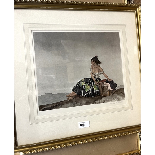 838 - After Sir William Russell Flint (British 1880-1969); 'Unwelcome Observers', ltd. ed. colour print of... 