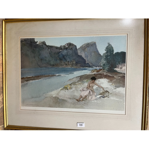 839 - After Sir William Russell Flint (British 1880-1969); 'Roxanne by the Ardeche', ltd. ed. colour print... 