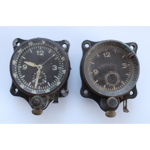 1366 - Two Luftwaffe Junghans F1. 23885 cockpit clocks. One in working order but the stopwatch is not worki... 