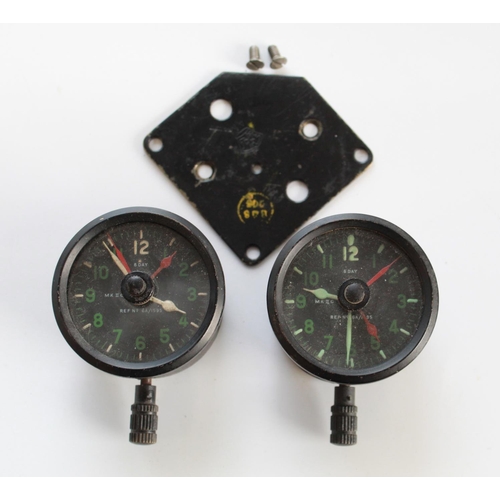 1371 - Two RAF 8 Day cockpit clocks. MIIC Ref number 6A/1595. Luminous hands and numbers. Used in various a... 