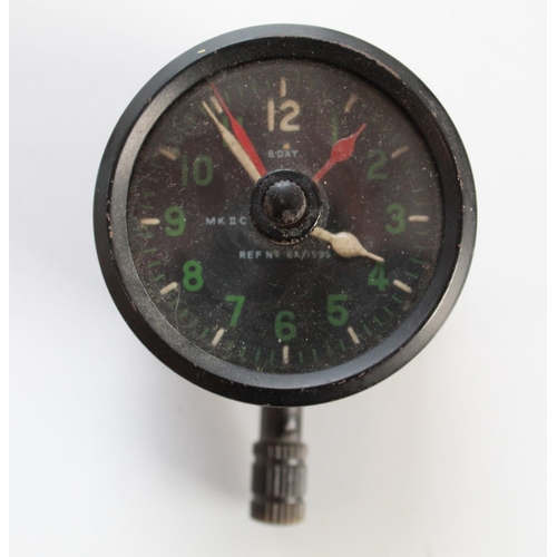 1371 - Two RAF 8 Day cockpit clocks. MIIC Ref number 6A/1595. Luminous hands and numbers. Used in various a... 