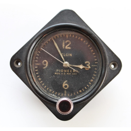 1376 - Elgin Pioneer cockpit clock. Serial number AC42- 244459, quarter numbers and second hand. 8 day cock... 