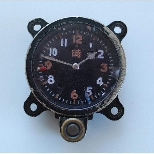 1363 - Scarce, WII Seikosha (Seiko) Japanese Military Aviation cockpit clock, although pilots wore them han... 