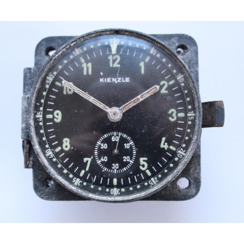 1364 - WWII Luftwaffe 8 Day cockpit clock by Kienzle, fitted to Heinkel HE-111. Luminous hands and numbers,... 