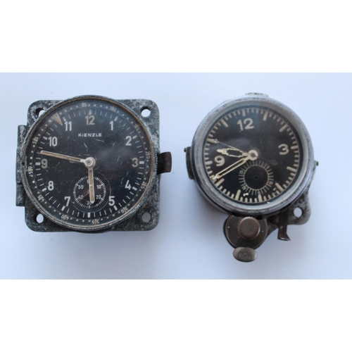 1365 - WWII Luftwaffe 8 Day cockpit clock by Kienzle, fitted to Heinkel HE-111. Luminous hands and numbers.... 