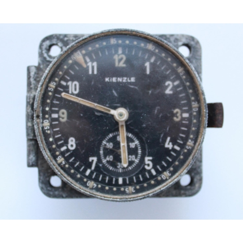 1365 - WWII Luftwaffe 8 Day cockpit clock by Kienzle, fitted to Heinkel HE-111. Luminous hands and numbers.... 