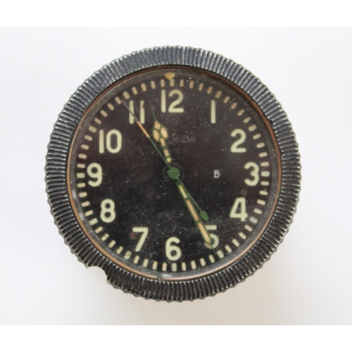 1381 - Soviet aircraft/tank bulkhead clock. Luminous numbers hands and second hand. Stamped on face in Russ... 