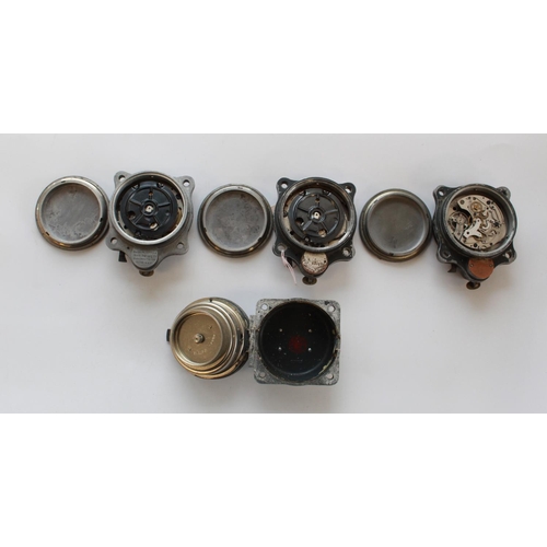 1382 - Three Luftwaffe cockpit clocks. Luminous dials and numbers with subsidiary second hand dial.(hand mi... 