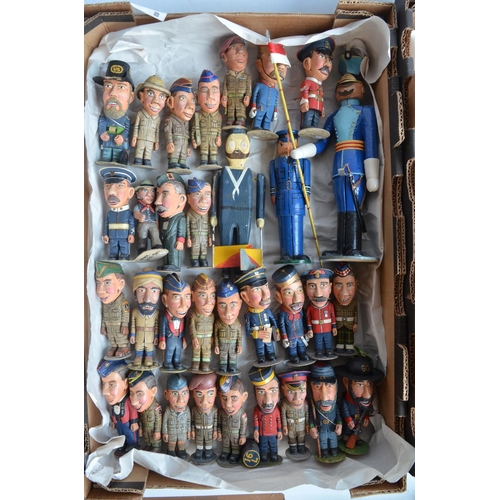 72 - Wonderful collection of home made carved and well painted wooden figures, mostly Balsa wood, mostly ... 