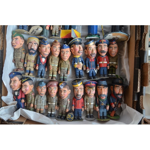 72 - Wonderful collection of home made carved and well painted wooden figures, mostly Balsa wood, mostly ... 