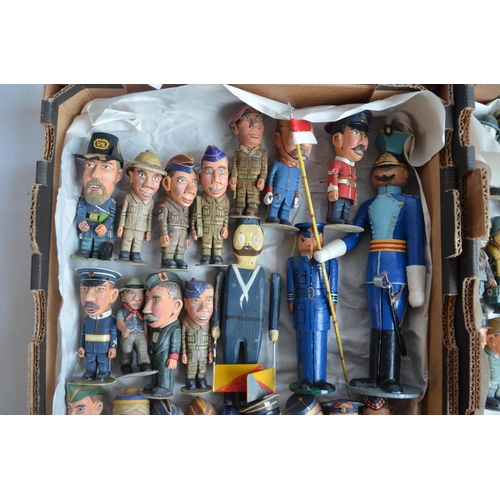 72 - Wonderful collection of home made carved and well painted wooden figures, mostly Balsa wood, mostly ... 