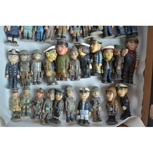 72 - Wonderful collection of home made carved and well painted wooden figures, mostly Balsa wood, mostly ... 