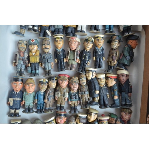 72 - Wonderful collection of home made carved and well painted wooden figures, mostly Balsa wood, mostly ... 