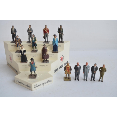 76 - Caltex Fuel South Africa's Heritage 'Builders Of A Nation' set of 10x 54mm painted metal figures wit... 