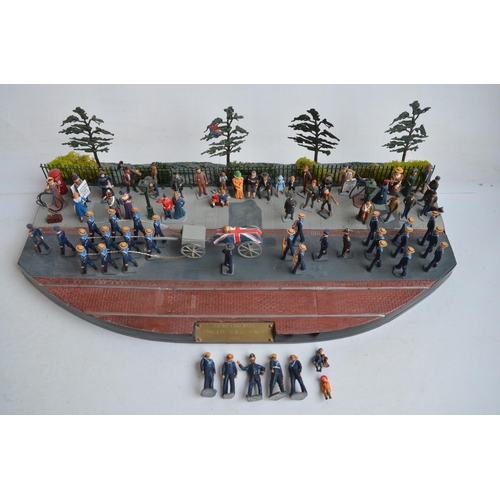 77 - Interesting and attractive diorama titled 'Jacks Farewell Funeral HMS Comet 1904' with many 54mm pai... 