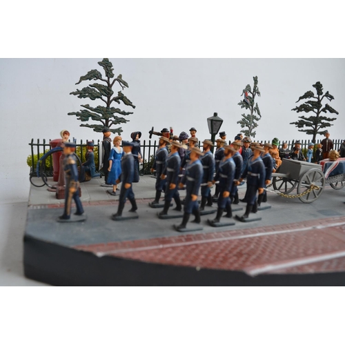 77 - Interesting and attractive diorama titled 'Jacks Farewell Funeral HMS Comet 1904' with many 54mm pai... 