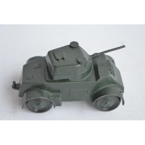 80 - Collection of metal vintage army vehicles to include drivers and crew including a W. Britain's Beetl... 