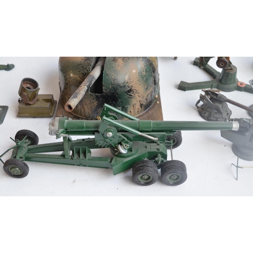 81 - Collection of mostly vintage metal gun and searchlight models to include W. Britain's 155mm gun, Ast... 