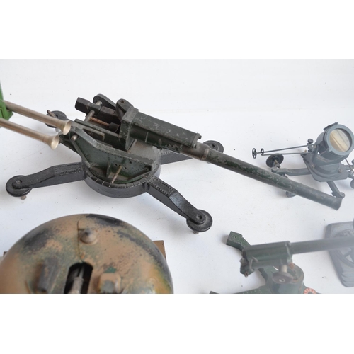 81 - Collection of mostly vintage metal gun and searchlight models to include W. Britain's 155mm gun, Ast... 