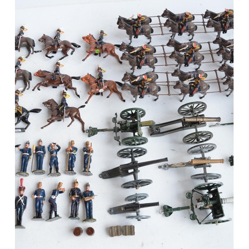 84 - Collection of horse drawn artillery models, all metal to include W. Britain's plus various figures, ... 