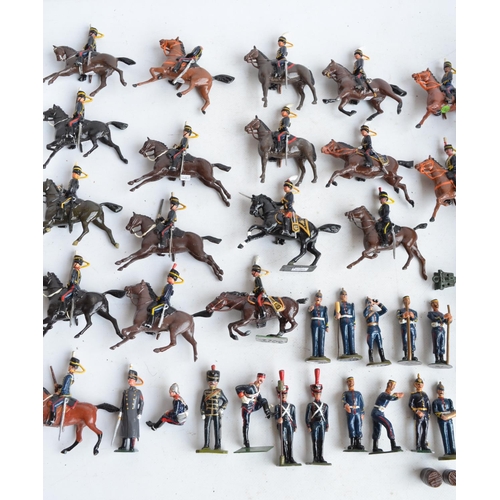 84 - Collection of horse drawn artillery models, all metal to include W. Britain's plus various figures, ... 