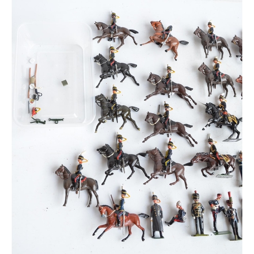 84 - Collection of horse drawn artillery models, all metal to include W. Britain's plus various figures, ... 