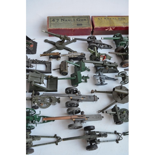 86 - Collection of gun and artillery models, all metal to include Britain's, Astra, Dinky etc., some repa... 