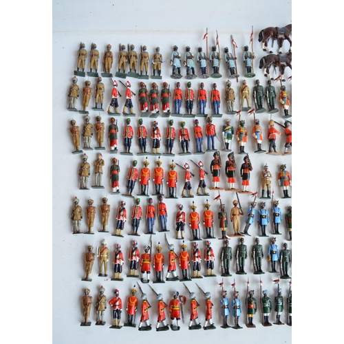 87 - Collection of metal soldier figures, mostly British Indian Army including W.Britain's, figures appea... 