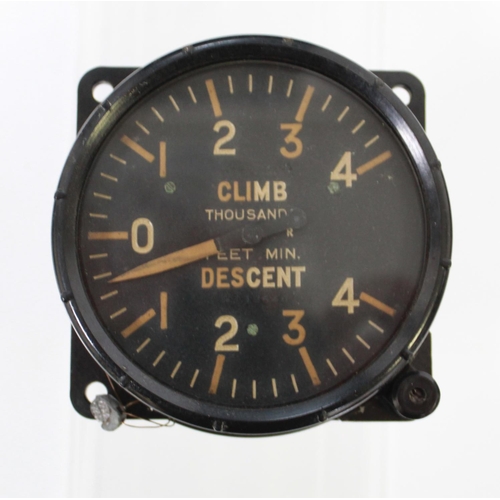 1386 - Air Ministry Hight gauge Mk 13 number7032/36. Climb and Descent Gauge Mk IB number 19640/41. Air spe... 