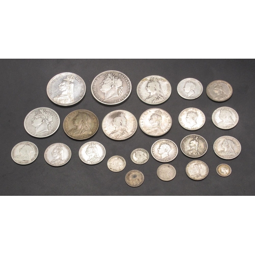 39 - Collection of George IV and Queen Victoria silver content coins to inc. 1821 Crown, 1823 Half-Crown,... 