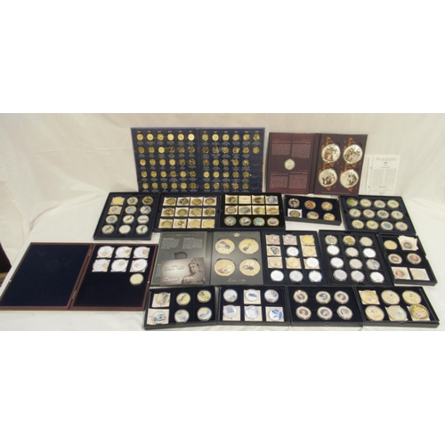 134 - Assorted collection of Plated Commemorative coins from Westminster Mint, etc. in incomplete and comp... 