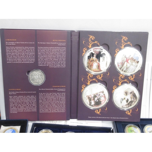 134 - Assorted collection of Plated Commemorative coins from Westminster Mint, etc. in incomplete and comp... 