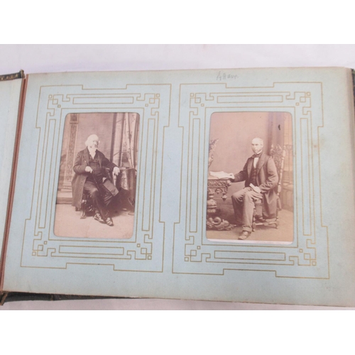  Three Victorian photograph albums containing period carte de visite portraits and cabinet cards