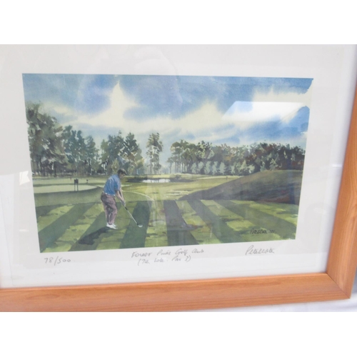 337 - Framed and Signed Peter Slate Limited Edition Print 'Forest Pines Golf Club (7th Hole Par 3)' 78/500... 