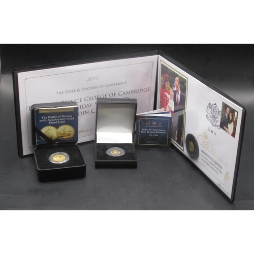 23A - Bradford Exchange The D-Day 75th Anniversary Gold Quarter Sovereign encapsulated in case with COA, T... 