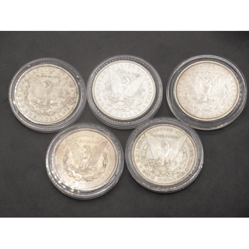 93B - USA Morgan Dollars - 1887, 1881, 1891, 1897 and 1921 (5)