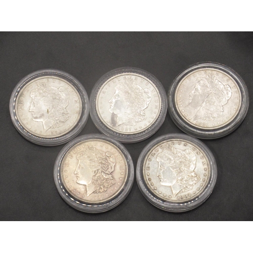 93B - USA Morgan Dollars - 1887, 1881, 1891, 1897 and 1921 (5)