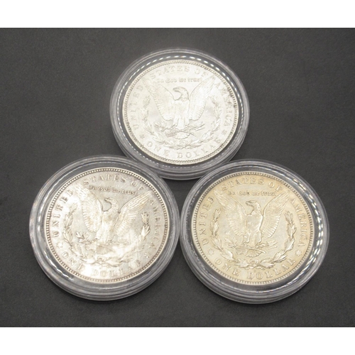 93C - USA Morgan Dollars - 1921 Denver Mint, 1921 San Francisco Mint and a 1886 (3)