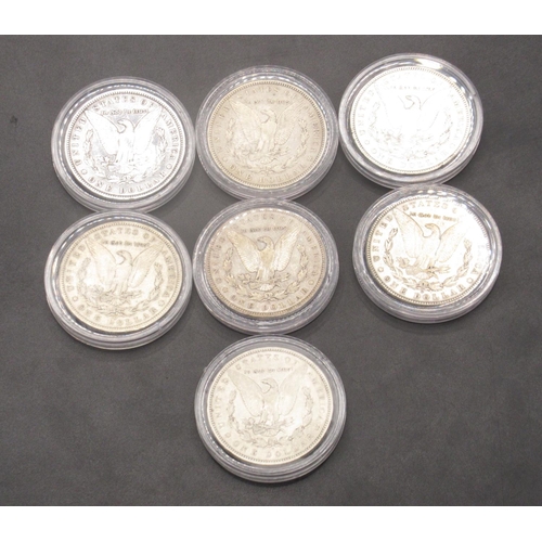 93D - USA New Orleans Mint Morgan Dollars -1881, 1884, 1885, 1888, 1890, 1897 and 1904 (7)