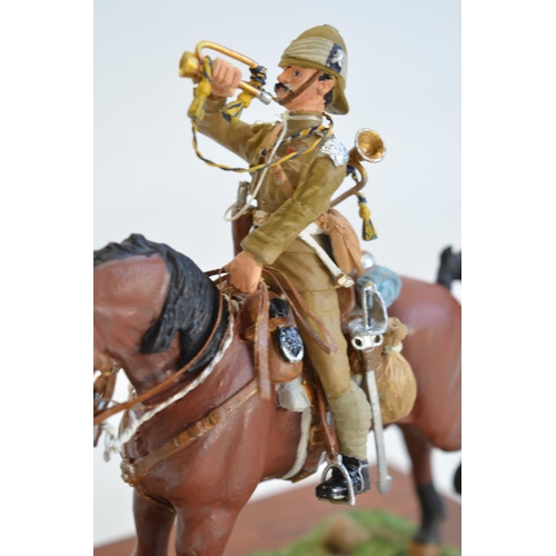 100 - Two well painted cast metal mounted soldier models in clear acrylic display cases to include a 17th ... 