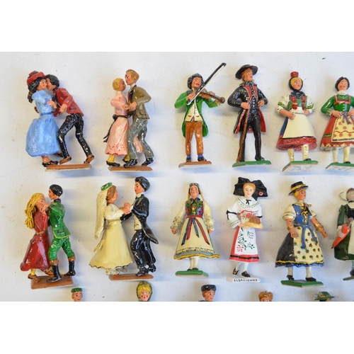 101 - Collection of cast metal civilian figures to include German folk wedding (unknown maker) and Germans... 