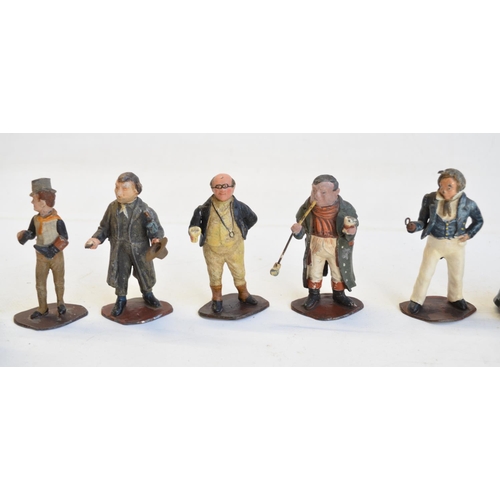 102 - Collection of cast metal Charles Dickens literary figures from Heyde to include Mr Weller (Pickwick ... 