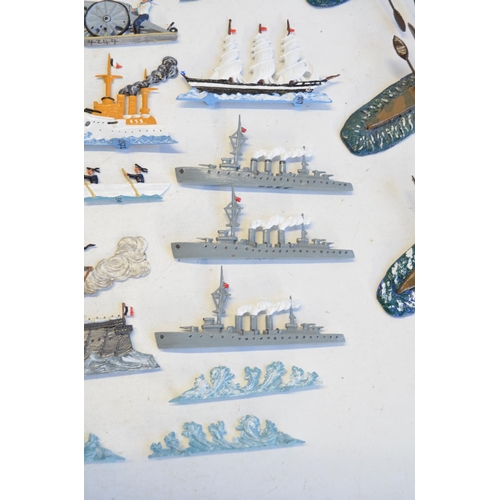 103 - Collection of naval themed models to include vintage Chad Valley aircraft carrier, W. Britain's Nels... 