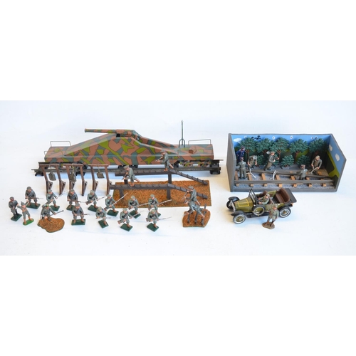 109 - Collection of World War I themed German Army home painted metal figures (mostly 1897, standing figur... 