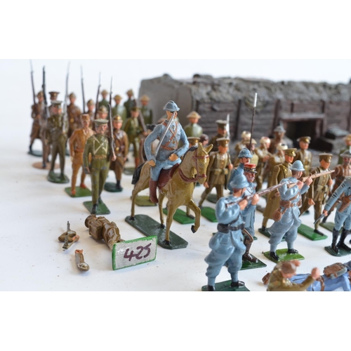 110 - Collection of World War I themed German, British, French and American metal soldiers from Tradition,... 