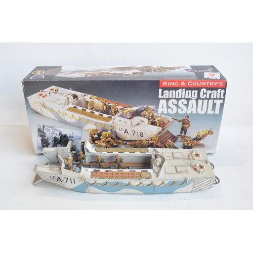 111 - Boxed King & Country DD107-01 D-Day '44 Landing Craft model with original naval personnel (x2) and 4... 