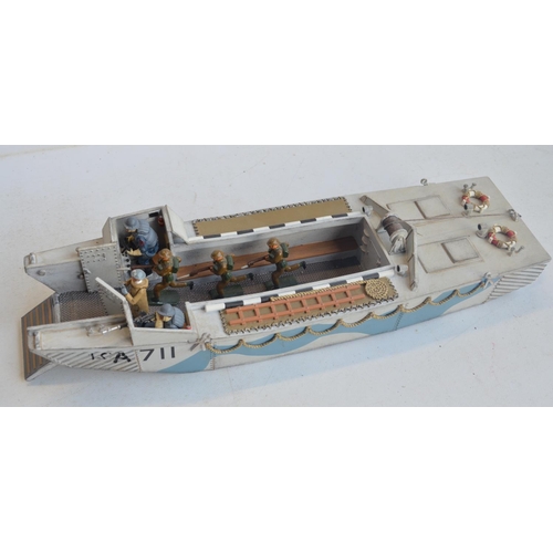 111 - Boxed King & Country DD107-01 D-Day '44 Landing Craft model with original naval personnel (x2) and 4... 