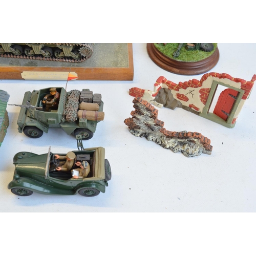 112 - Collection of World War II themed vehicles, armour and diorama accessories to include W. Britain's 4... 